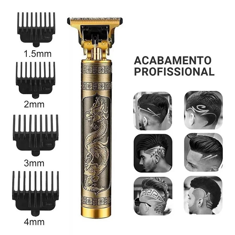 Máquina de corte de cabelo recarregável bivolt portátil aparador de barba